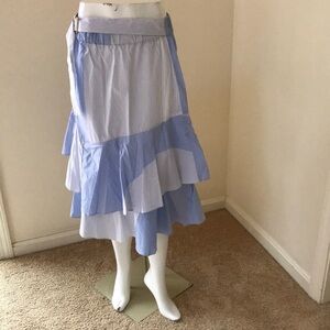 New! DKNY small Hudson blues pinstriped layered skirt.